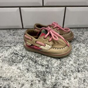 SPERRY INFANT Bluefish CRIB‎ SHOES Leather Pink Boat Shoes Slip On